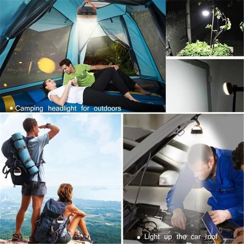 Foco Linterna Solar Recargable Exteriores Acampar Portatil