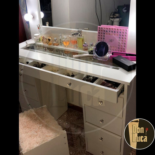 Imagen 8 de 9 de Maquillador Escritorio Espejo Hollywood Melamina 18mm