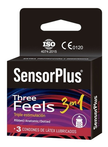 3 Preservativos Sensor Plus Three Feels /triple Estimulación