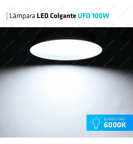 Lampara Led Galponera Ufo 100w Foco Industrial Blanco Frio Color De La Luz Blanco Frío