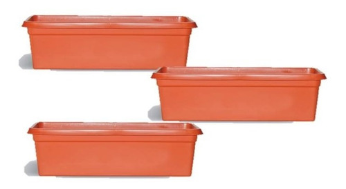 Maceta Terracota Rectangular Chica X 3 Unidades Colombraro