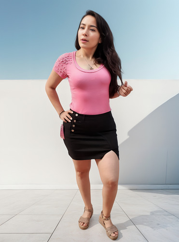Mini Falda Mezclilla Moda Dama Abertura