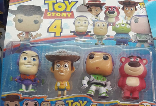 Muñecos Toy Story 4 - Tipo Funko Pop - Set X 4 Personajes