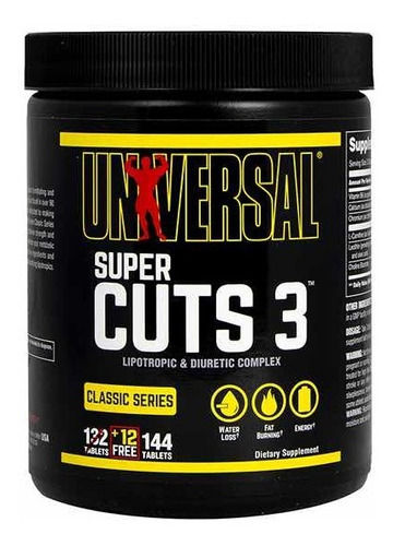 Súper Cuts 3 Quemador Universal Nutrition 144 Tabletas