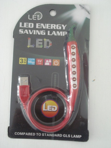 Luminaria Usb 7 Led Pimenta Ideal Para Leitura E Viagens