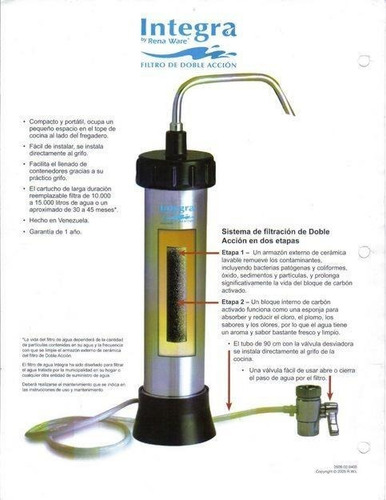 Filtro De Agua Renaware Integra Nuevo Rena Ware