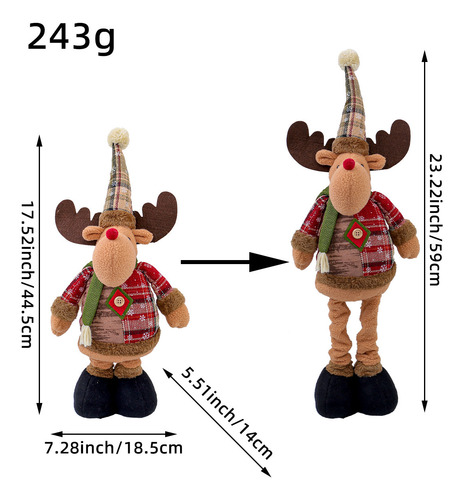 Conjunto De Tres Piezas De Muñeco De Nieve Y Reno Navideño