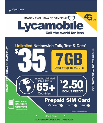 Sim Card Viajera Usa Minutos Ilimitado 7gb De Navegación 