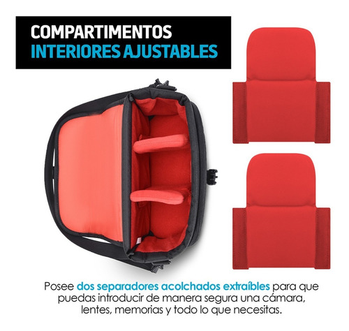 Imagen 4 de 9 de Mochila Para Camara Fotografica Maletin Impermeable Redlemon
