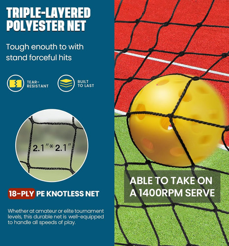 Juego De Red De Pickleball Portátil Con Ruedas, Tamaño Regla