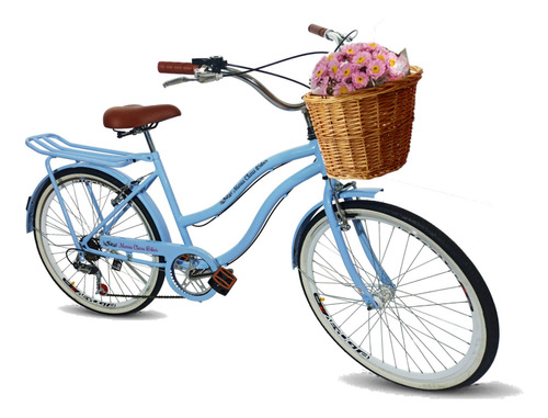 Bicicleta Maria Clara Bikes Passeio Aro 26 Azul-bebê Quadro 17 "