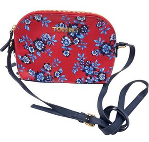 Crossbody O Cartera Tommy Hilfiger Core Con Flores- Rojo