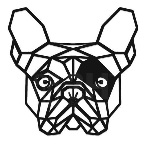 Figura Geométrica Perro Raza Bulldog Cara N° 5 Mascotas Deco