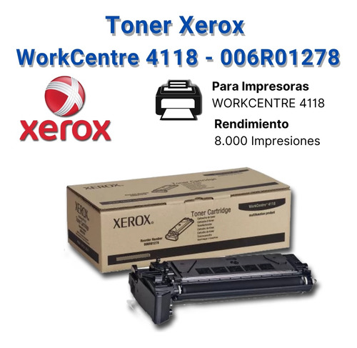 Toner Xerox 006r01278 Faxcentre 2218 Workcentre 4118