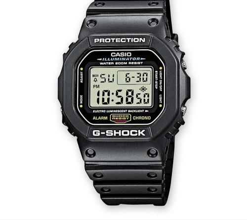 Reloj Casio Gshock Dw-5600e-1v Negro Fondo Ocre