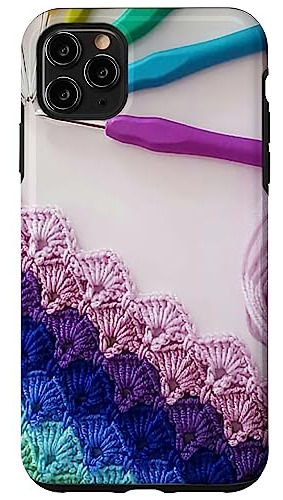 Funda Para iPhone 11 Pro Max Colorful Crochet Y Knitting Yar