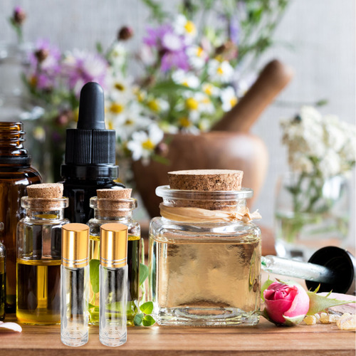 Botellas Enrollables De Vidrio Para Aceites Esenciales, 4 Un