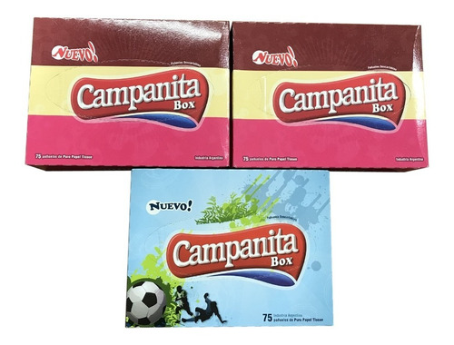 Pañuelos Descartables Papel Tissue Campanita 75 Un. Box X 12