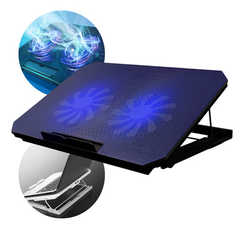 Suporte Notebook Cooler Externo C/ Base Ventilada Ergonômica