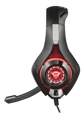 Imagen 2 de 6 de Audífonos Diadema Gamer Trust Gxt 313 Nero Iluminated, Negro
