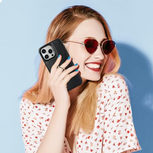 Funda Para iPhone 15 Pro Max Negro 6.7 PuLG Piel Sintetica-9