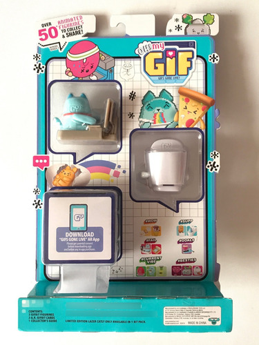 Oh My Gif 3 Bit Pack Gato Computadora Gatito Pc Moose Toys (Usado)