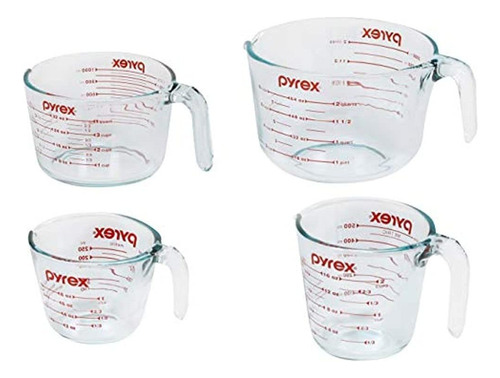 Pyrex Fba_1118989 Juego De Vasos Medidores, Paquete De 4, Tr