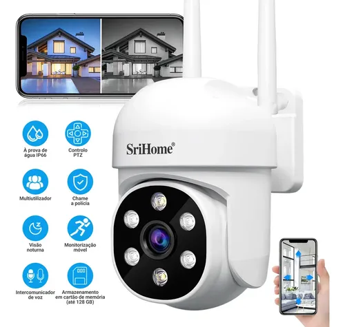 Câmera Segurança Ip Externa Wifi Prova Dagua Ip66 Dome Lente Dupl...