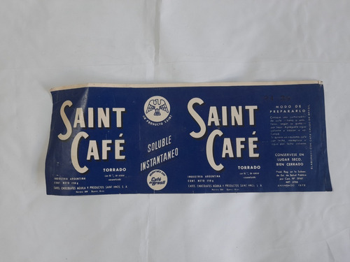 Antiguo Envoltorio Saint Cafe, Torrado, 1973