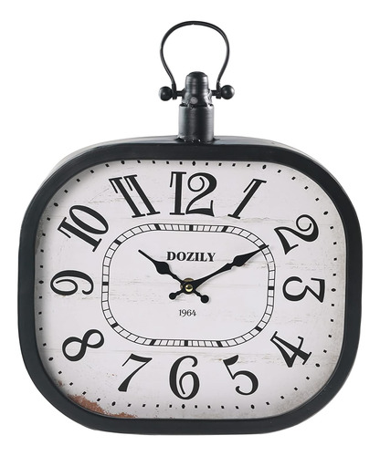 Dozily Reloj De Pared Cuadrado Europeo Retro, Diseño Antiguo