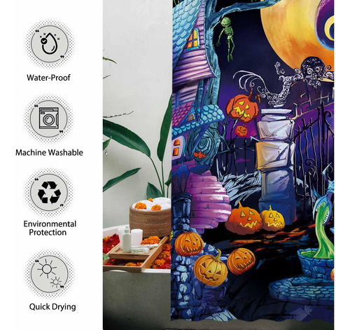 Cortina De Ducha Allenjoy Halloween Before Christmas 180 X 1