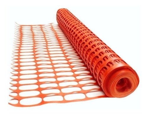 Malla Plastica De Seguridad Naranja 1mt X 50mts