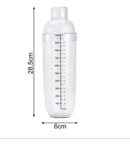 Coctelera Escala Cobbler 1000ml Agitador Mezclador Manual