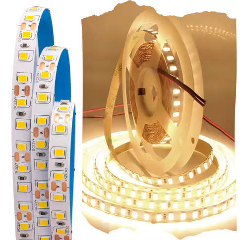 Rollo Led Unicolor Blanco Cálido 2835 De 5 Metros 120 Leds Por Metro Recortable Tira De Luces Led Con Alta Intensidad De Brillo Marca Dosyu
