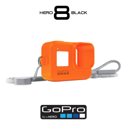 Funda + Cordón Gopro Hero8 Black  Accesorio Oficial (naranja