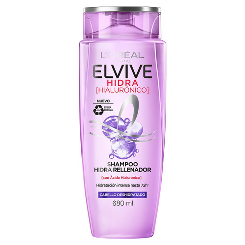 Imagen 2 de 8 de Shampoo Hidra Hialuronico 680 Ml Elvive