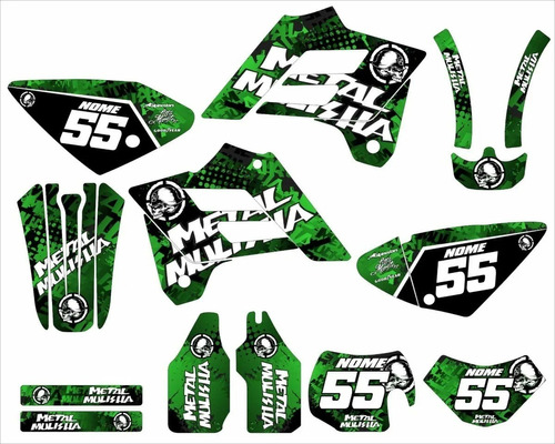 Adesivos Laminado Motocross Trilha Gasgas Ec250 2005 20120 Cor Verde