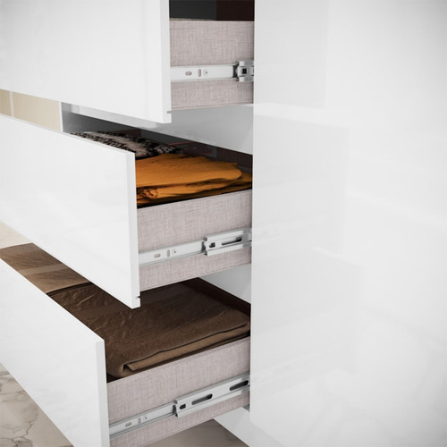 Comoda 4 Gavetas 1 Porta 100 Cm Veg Co028 Branco Neve Mxm