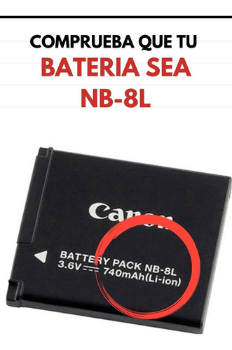 Imagen 5 de 5 de Cargador Nb4l Nb6l Nb8l Para Baterias Canon