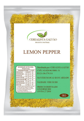 Lemon Pepper Tempero 1kg Premium Alta Qualidade