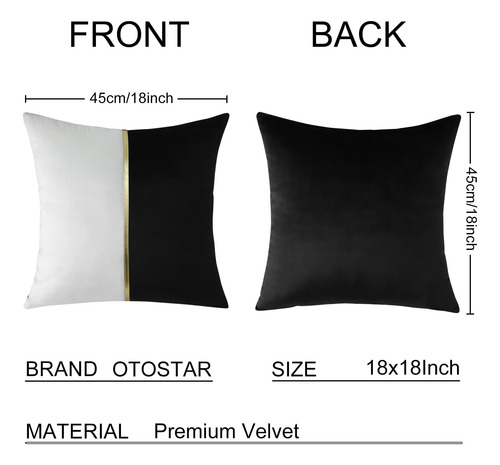 Otostar Black White White Velvet Show Almohon Capas De De La