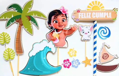 comprar Decoración Torta Moana, Decoración Moana Torta, Topper Moana