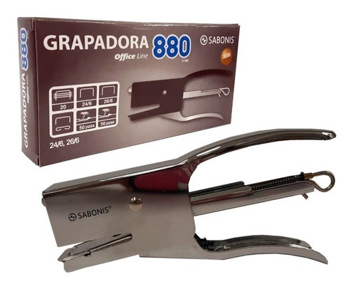 Engrapadora De Pinza Metalica Sabonis G880 Grapa Stand 26/6