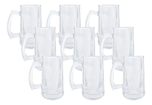 Kit 48 Caneca Pub Vidro Robusta Chopp Cerveja Gelada 400ml