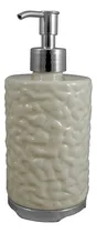 Comprar Dispensador de Jabón Líquido Slim Company Rellenable 500ml de Plástico Jabonera Manual para Baño Cocina Fregadero Despachador Antibacterial para Manos Redondo Textura Corrugada Color Blanco