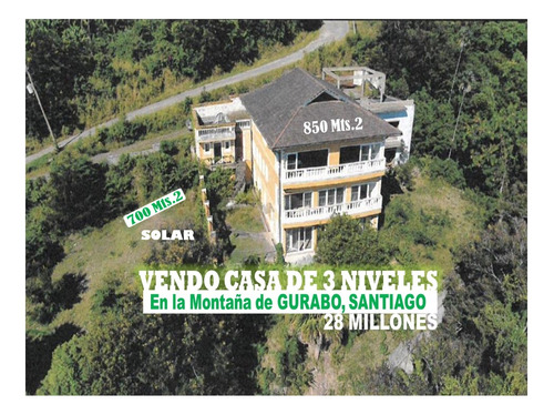 Vendo Casa De 3 Niveles En La Urb. Altos De Gurabo, Con La Mejor Vista Del Santiago Y Las Montañas (con Detalles Interiores Por Terminar)