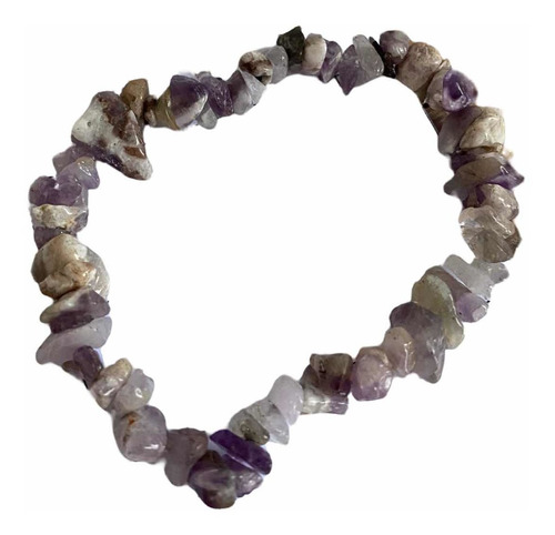 Pulsera Cuarzo Amatista Chip Piedra Natural Amuleto