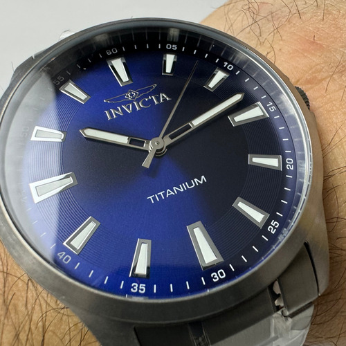 Invicta Ti-22 Reloj Hombre Caja Y Extensible De Titanio Azul