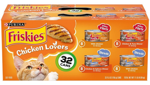 Friskies Comida Para Gato 4 Sabores, Chicken Lovers 32 Latas