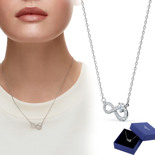Collar De Cristal De Moda Blanco Swarovski Infinity Series